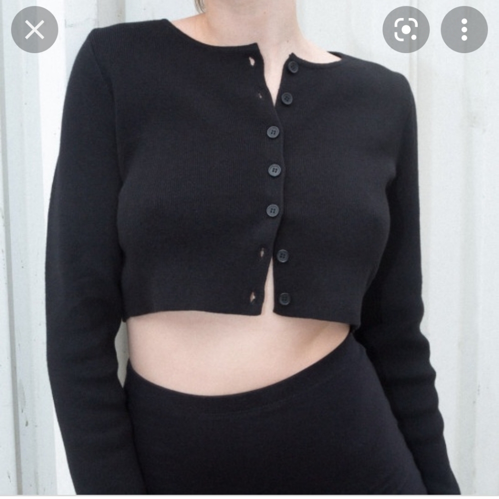 Brandy melville knit black button top